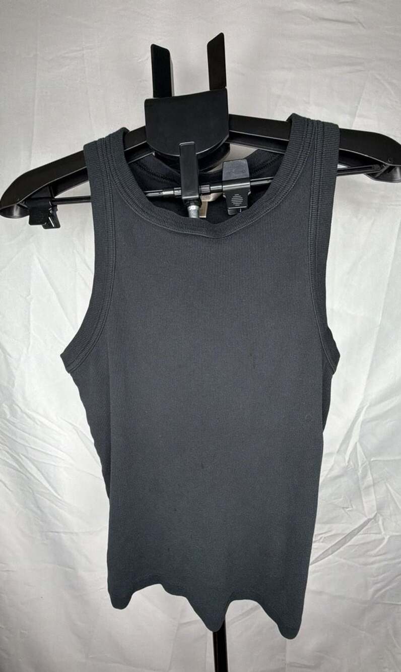 Banana Republic Tank Top Size M Black Ribbed Cotton Blend